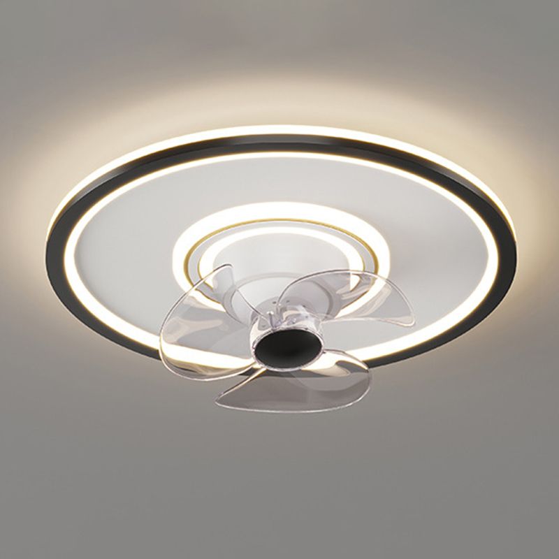 3-Blade LED Ceiling Fan Modernism Polish Finish Fan with Light for Home