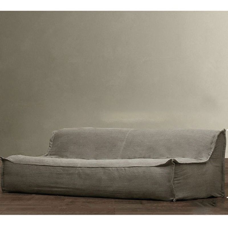 Cotton Blend/ Faux Leather Sofa Armless Settee for Three People