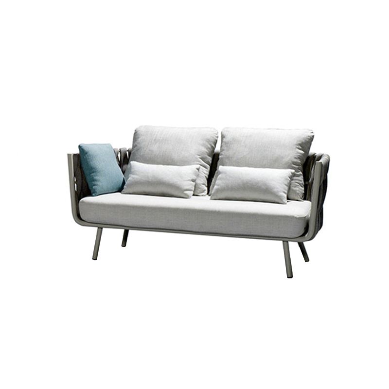 Modern Cushion Metal Frame Outdoor Sofa Water Resistant Patio Sofa