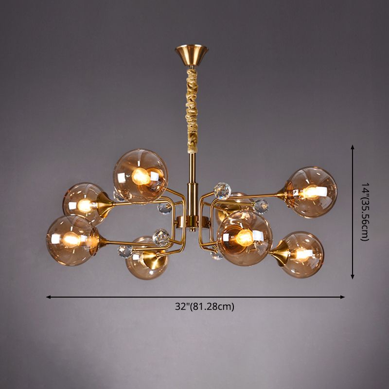 Orb Chandelier Pendant Light Nordic-Style Glass Chandelier Light Fixture for Living Room