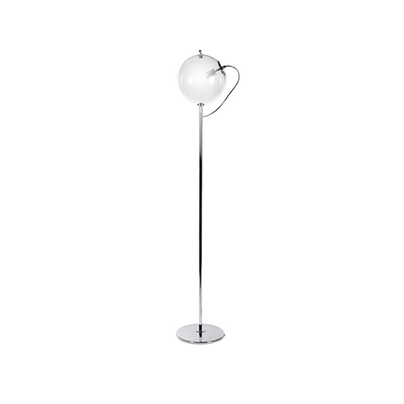 Black Globe Floor Standing Lamp Contemporary 1 Light Clear Glass Standing Light for Living Room