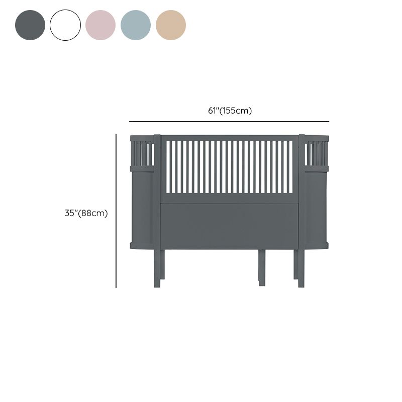 Solid Wood Fixed Crib Flexible 5-In-1 Convertible Crib for Home