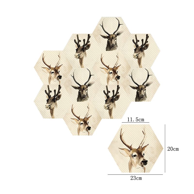 Novelty Deer Head Wallpaper Panels Black-Brown Pick Up Sticks Wall Decor for Home