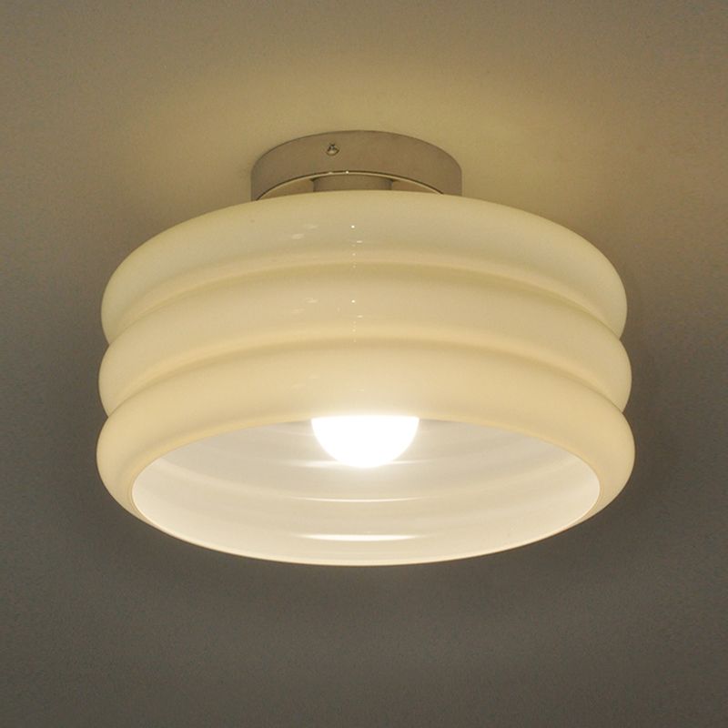 Glass Shade Semi Flush Mount Modern Cylinder Shade Semi-Flush Mount for Bedroom