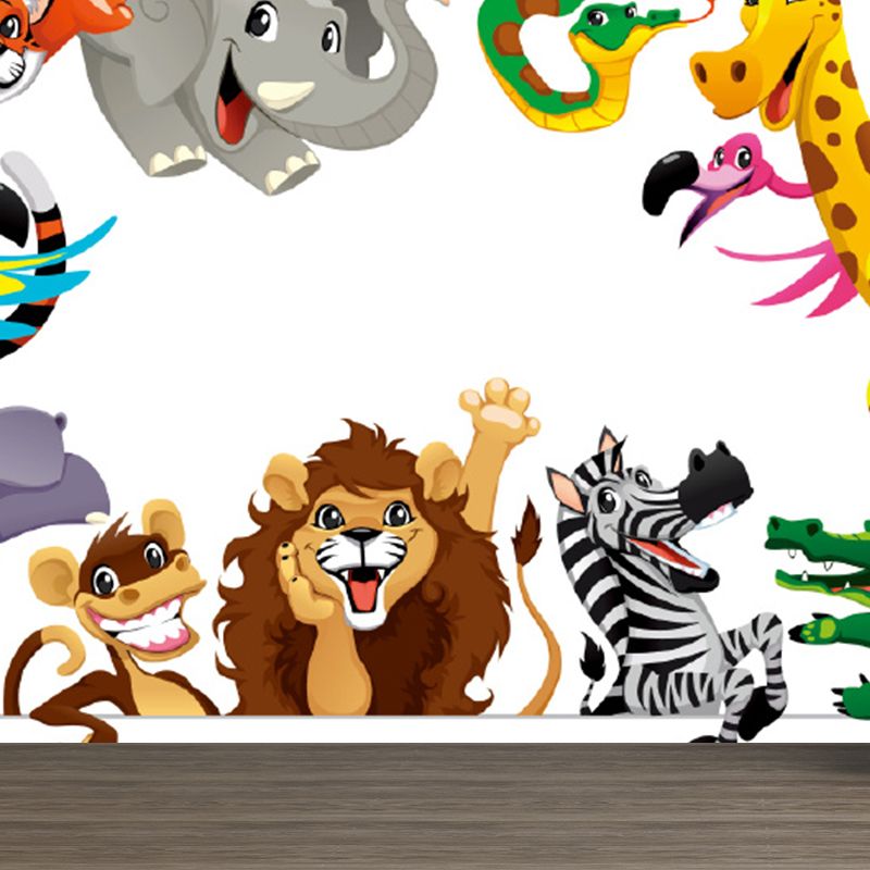 Non-Woven Decorative Mural Children's Art Cartoon Animals Wall Decor, Custom Printed