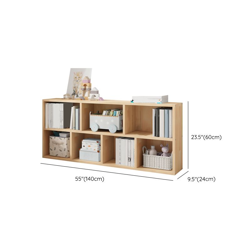 Modern Solid Wood Bookshelf Closed Back Bookcase with Shelves