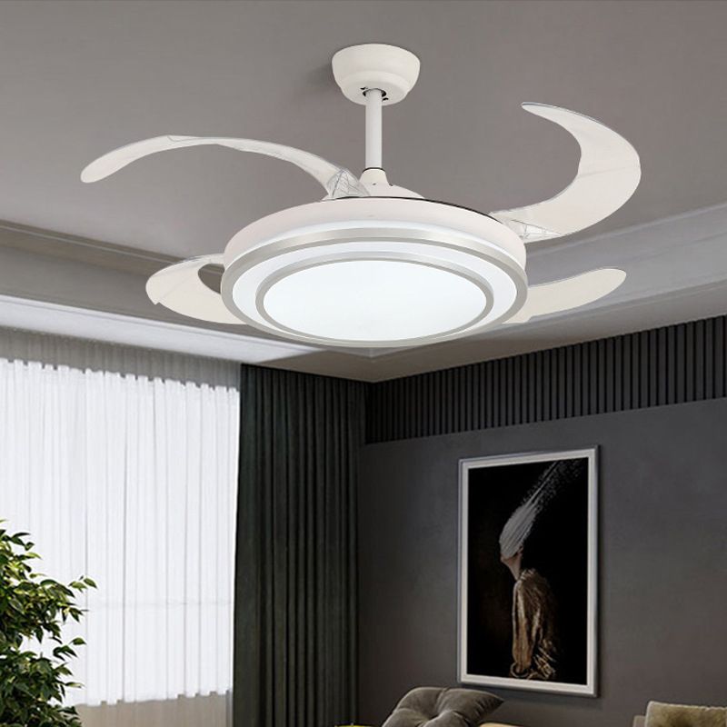 Modern LED Ceiling Fan Light Metal and Acrylic Fan Light Fixture