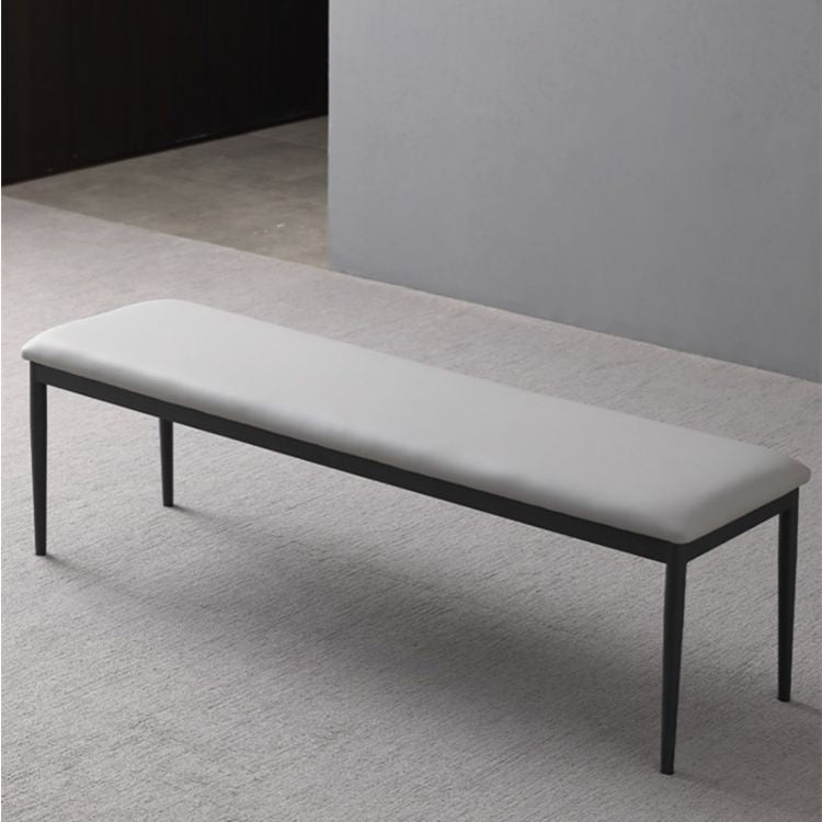 17.7"H Upholstered Seating Bench Cushioned Bench with Metal Legs