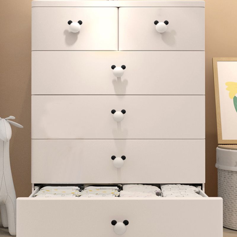 Modern Chest Kids Nightstand Plastic Nursery Dresser with 6 Drawers