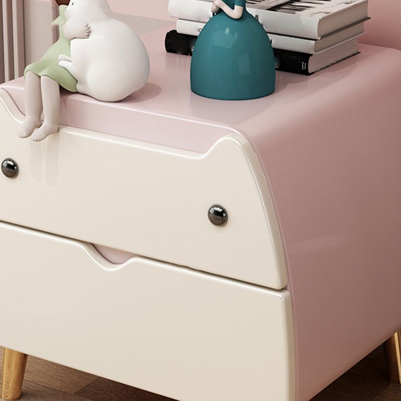 Nordic Cute 2-Drawer Nightstand 17.7"Tall Metal Night Table with 4 Legs