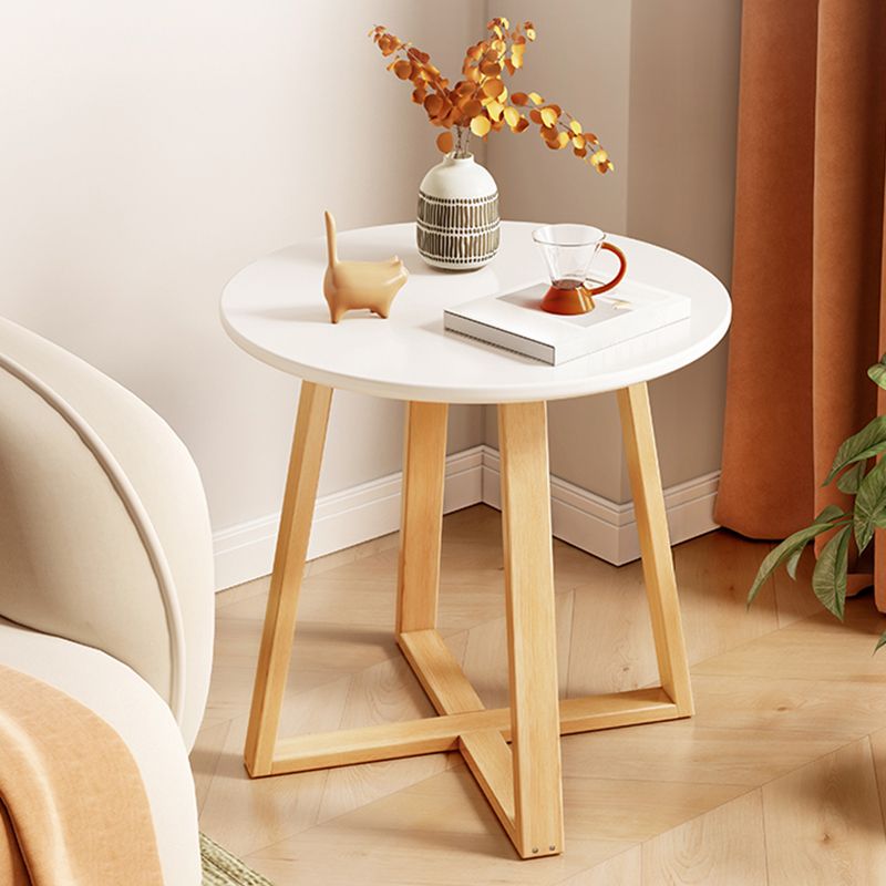 21.7" Wood Accent Accent Side Table, Solid Wood in Natural Finish