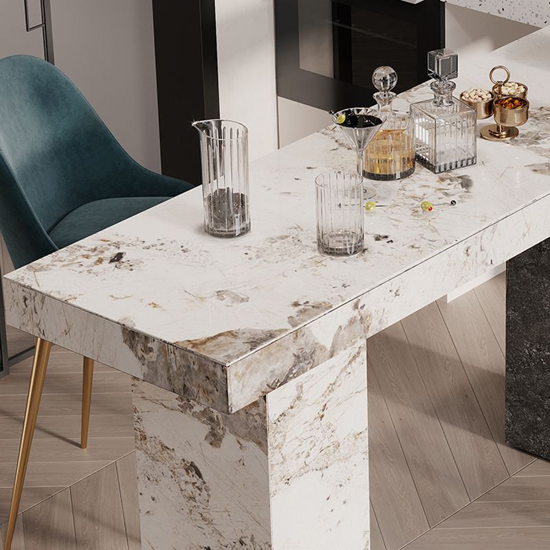 Modern Style Rectangle Stone Bar Dining Table Table for Living Room