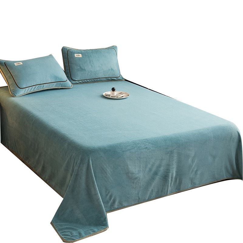 Villus Sheet Sets 1-Piece Whole Color Wrinkle Resistant Bed Sheet