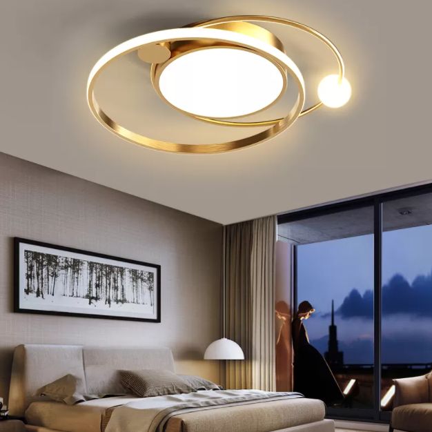 New Modern Iron LED Flush Light Round Shape Flush Mount Ceiling Lamp for Bedroom