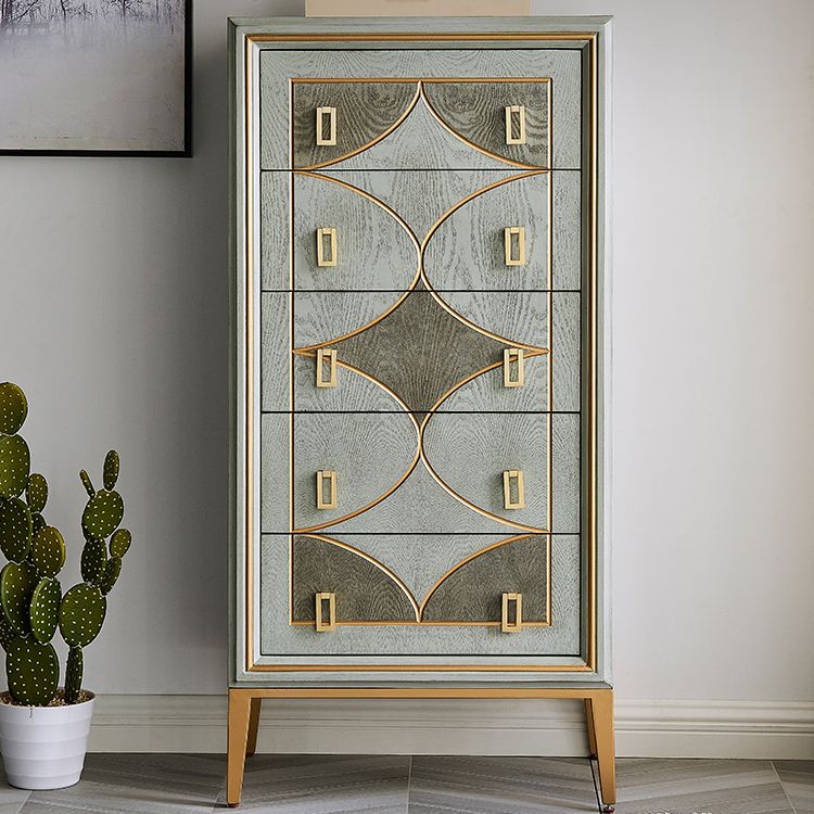 Wood Top Chest Metal Legs Chest Drawers with Drawers for Bedroom