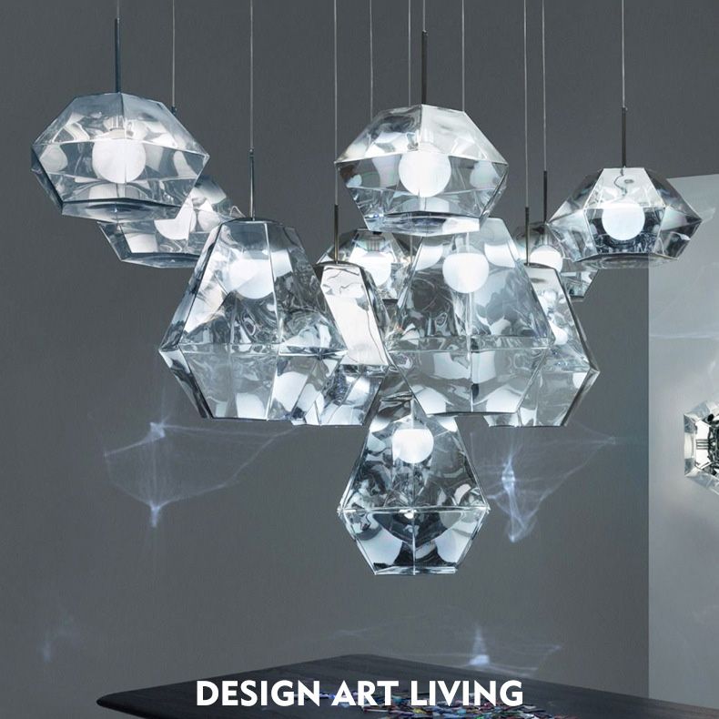 Minimalisme Polyhedra Diamond Shade Hanging Light Nordic Style PENDANT ÉCLAIRAGE ACRYLIQUE POUR COFES