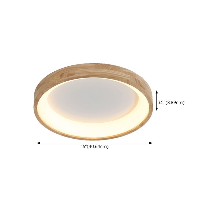 Modern Drum Shade Flush Mount Wood Flush Mount Light Fixture