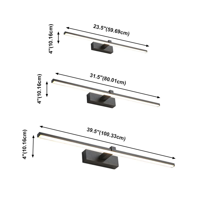 Diconce de pared de sombra lineal de metal en la iluminación de pared de espejo acrílico de estilo conciso moderno