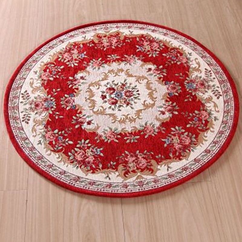 Tapis de chambre ancienne à motifs de fleurs multicolores en polypropylène antidérapant antidérapant