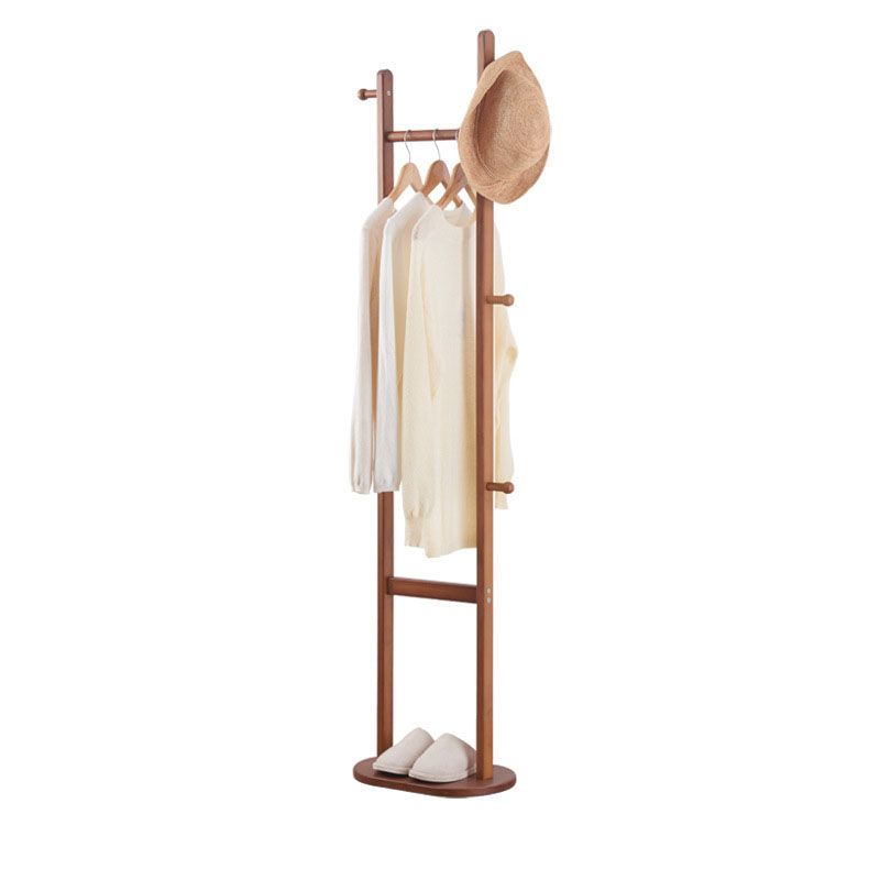 Solid Wood Modern Coat Rack Hooks and Hanging Rail Hallway Coat Hanger