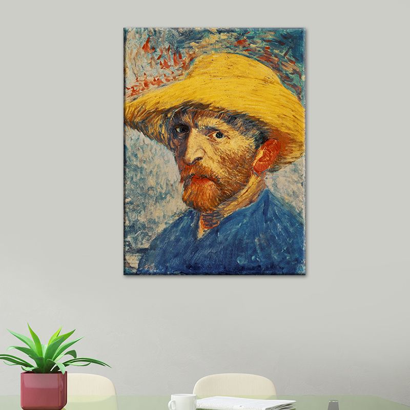 Van Gogh Self Portrait Painting Retro Style Textured Wall Art Decor for Living Room