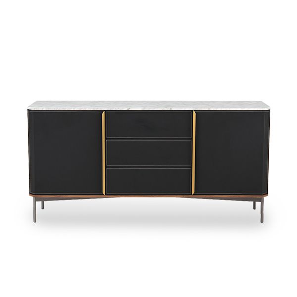 Glam Sideboard Wood Server Cabinet with Storage for Dining Room