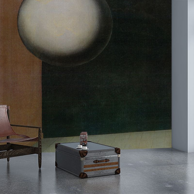 Black-Brown Floating Ball Murals Waterproof Surrealistic Living Room Wall Decoration