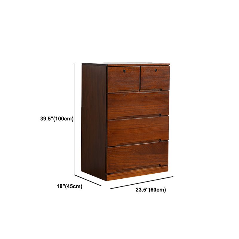 18" D Storage Chest Modern Style Bedroom Storage Chest Dresser with Drawers and Doors