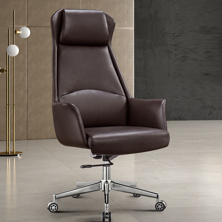 Modern Armless Leather Office Chair No Distressing Ergonomic Desk Chair