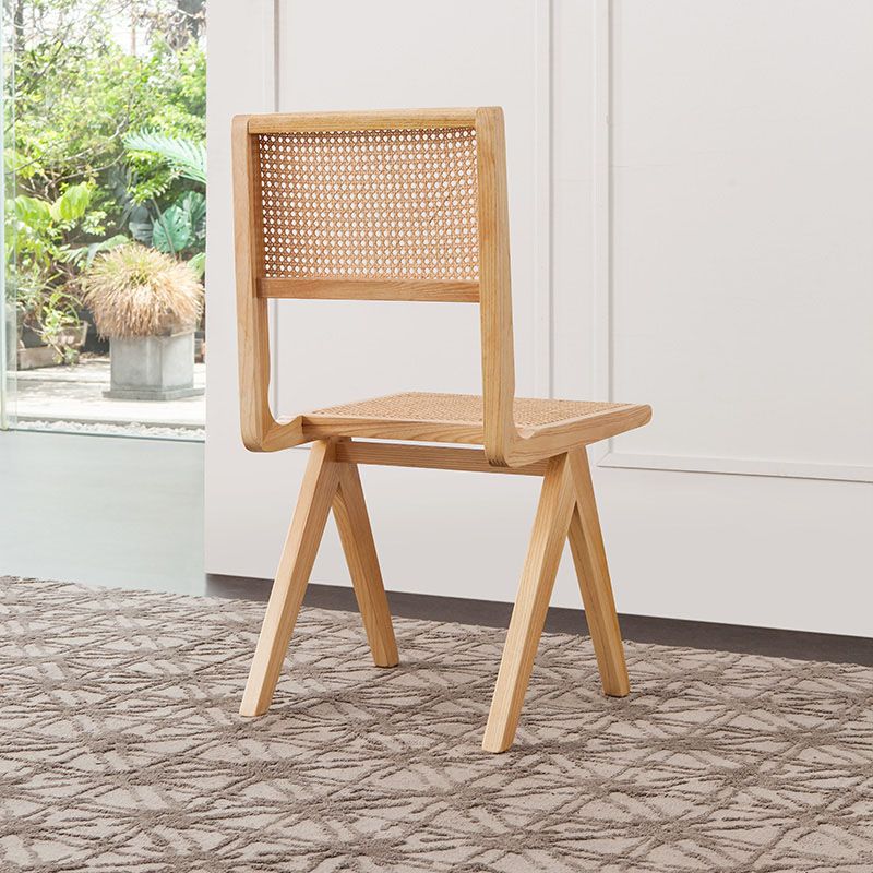 Modern Wicker Dining Chairs for Home Armless Open Back Dining Side Chair