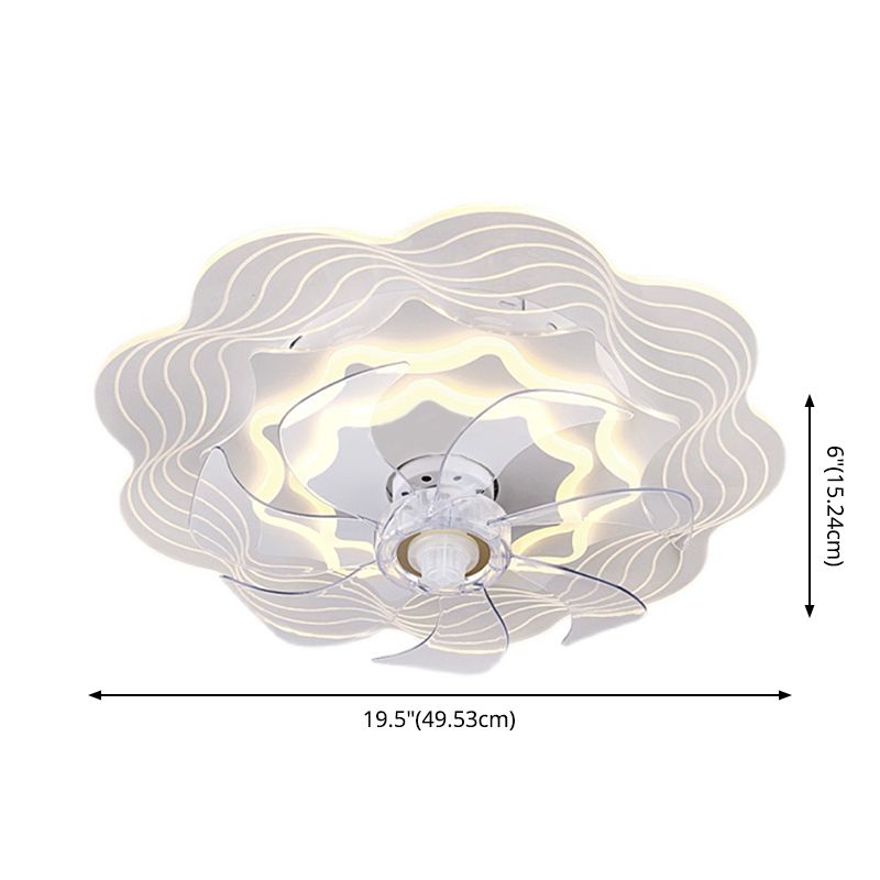 Ultrathin Acrylic Flush Ceiling Fan Light Minimalist LED Semi Flush Mount Lamp for Bedroom