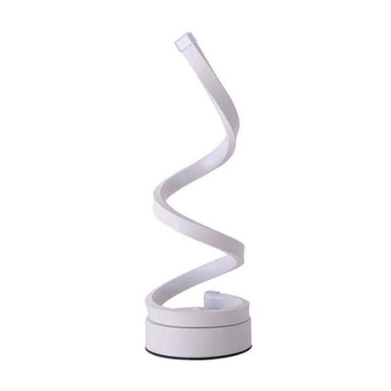 Modernist LED Desk Light White Spiral Task Lighting with Acrylic Shade in White/Warm Light