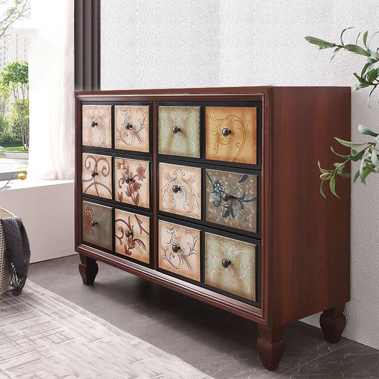 White and Brown Chest Traditional Style Wooden Storage Chest for Bedroom
