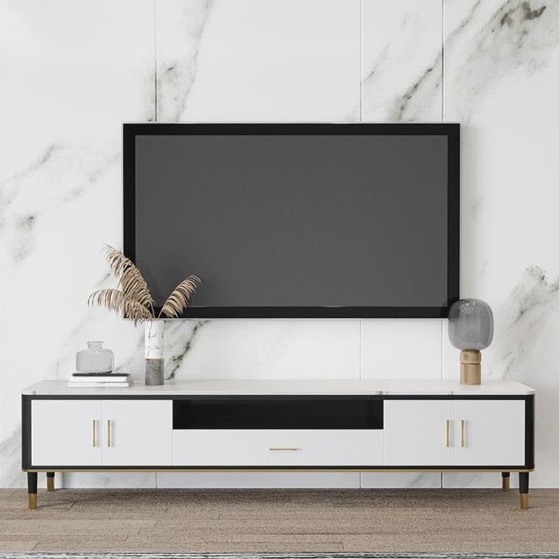 Modern TV Stand Console Open Storage Media Console TV Stand with Drawer