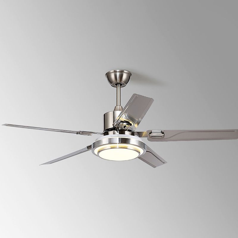 Fan Shape Metal Ceiling Fans Modern Style 1 Light Ceiling Mount Fan Fixture