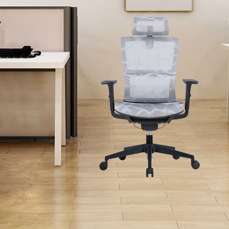 Modern Tilt Mechanism Swivel Chair Ergonomic Gray Mesh Desk Chair