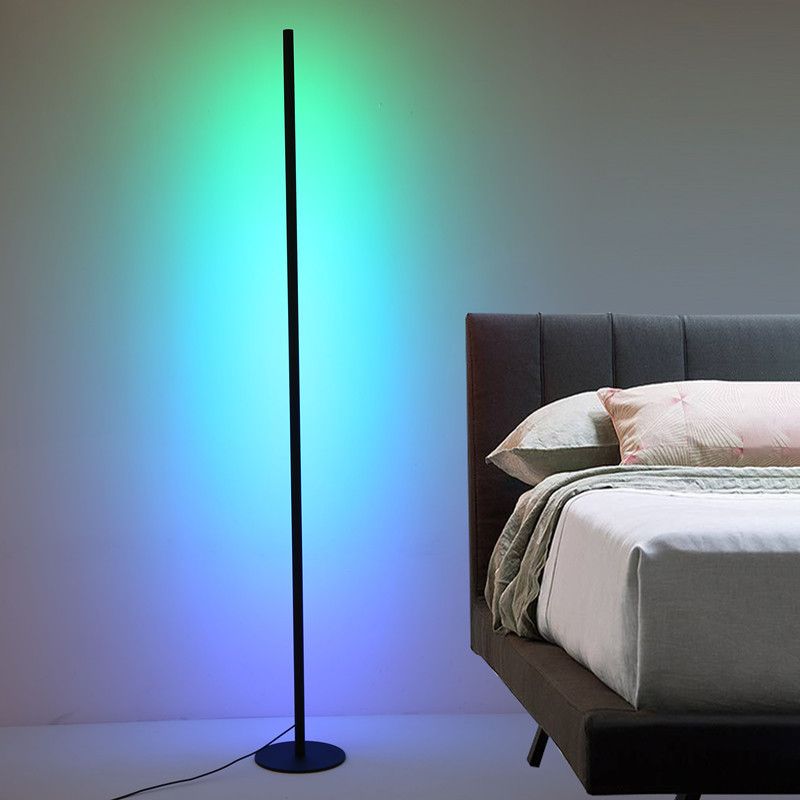 1 Light Linear Floor Lamp Contemporary Metal Standard Lamps for Living Room