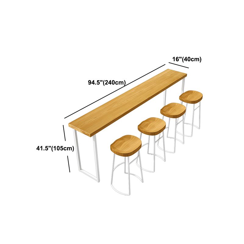 Contemporary Solid Wood Bar Counter Rectangle Bar Counter with Sled Base