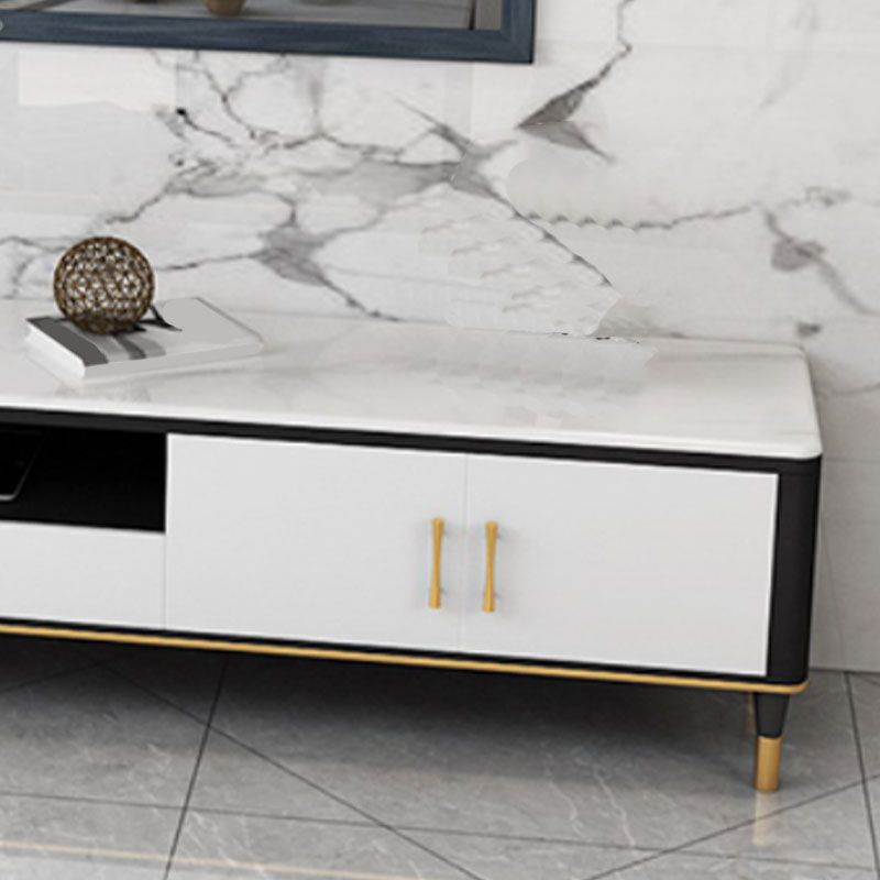 Contemporary TV Media Stand Stone TV Media Console with Drawer