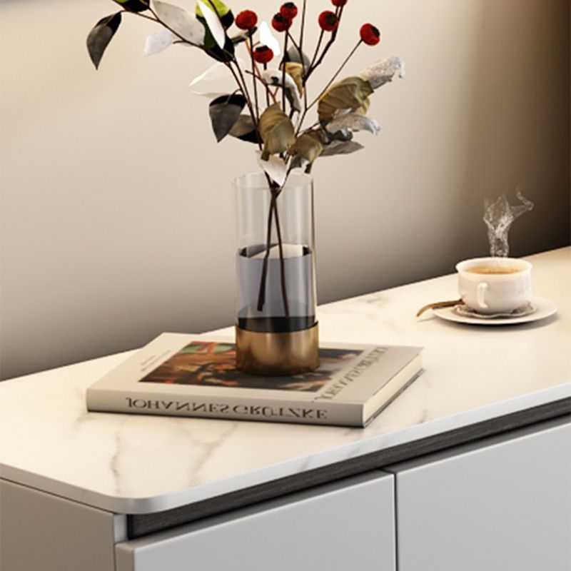 Contemporary Sideboard Cabinet Stone Sideboard Table with Doors for Kitchen