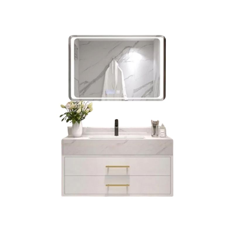 Bathroom Vanity Set Single-Sink Wall-Mounted Mirror Included Drawers Bathroom Vanity