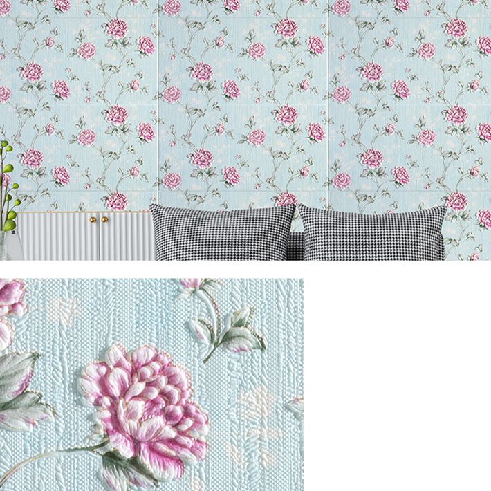 Modern Wall Panel 3D Floral Print Peel and Stick Waterproof Wall Paneling