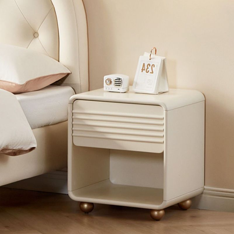 White Modern Cabinet Included Wood 19.69 " H Kids Bedside Table