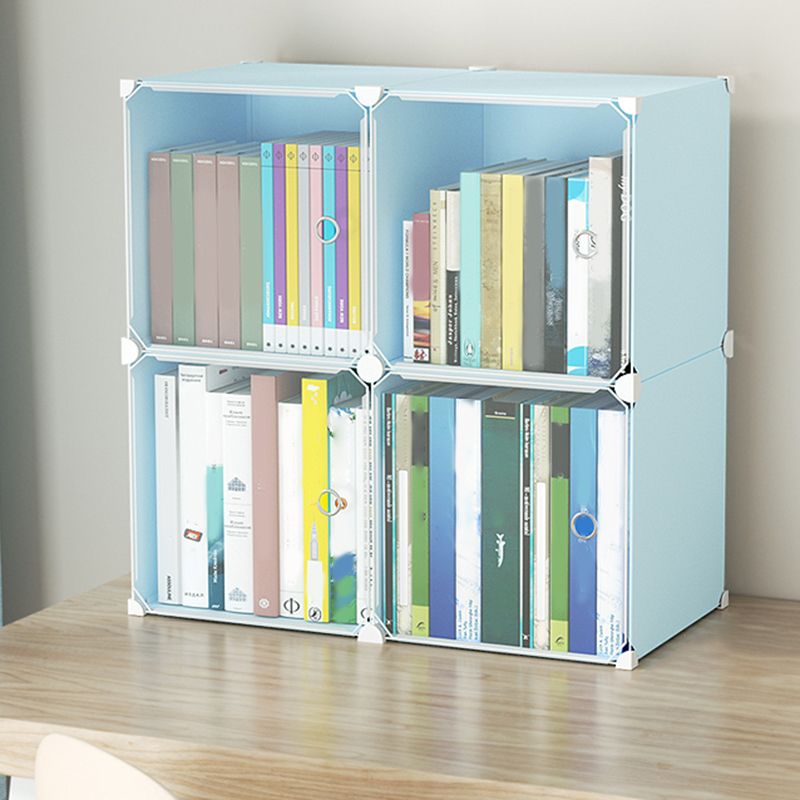 Contemporary Plastic Colorful Book Shelf Freestanding Cubby Storage Bookcase