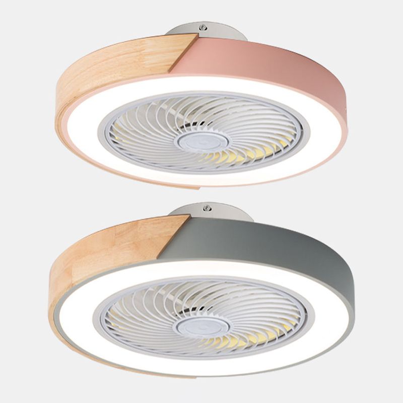 Macaron Plafond rond lampe en bois LED LED SEMI FUX ALIME MONTÉ