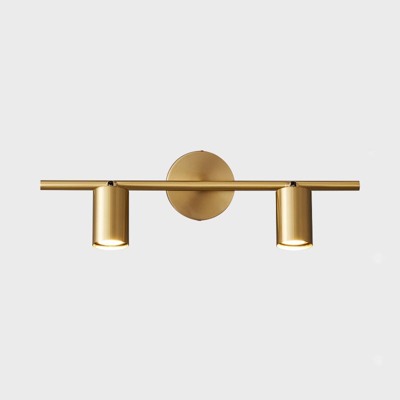 Solid Brass Bath Sconce Post Modern 1 / 2 Lights Bathroom Lighting in Black / Gold