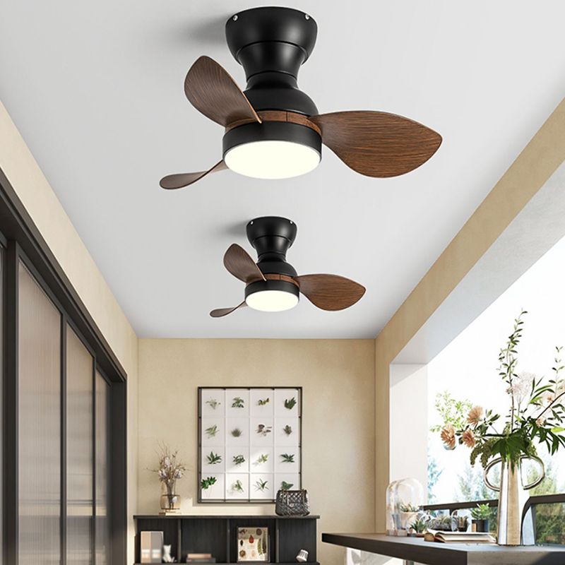 Fan Shape Metal Ceiling Fans Kid Style Single Light Flush Ceiling Fan