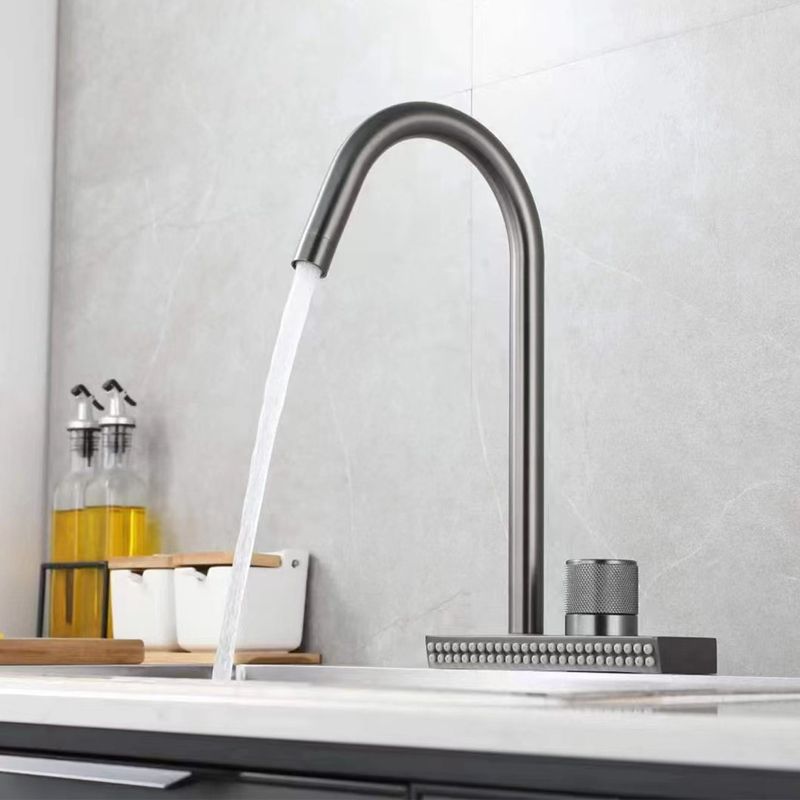 Contemporary Swivel Spout Standard Kitchen Faucets Grey Kitchen Bar Faucet