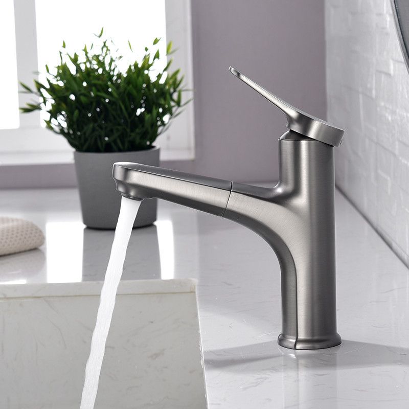 Modern 1-Handle Faucet with Water Dispenser Copper with Pull out Sprayer Faucet