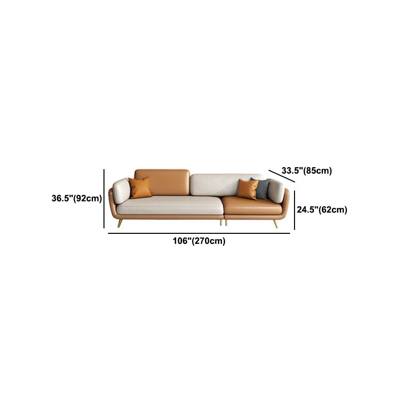 Genuine Leather Standard Flared Sofa 33.46" D x 36.22" H Sofa